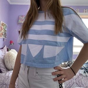 NWOT Adidas baby blue logo crop top
